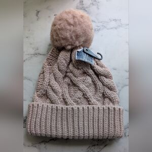 west loop Knit Pom Beanie in Dusty Rose